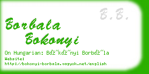 borbala bokonyi business card